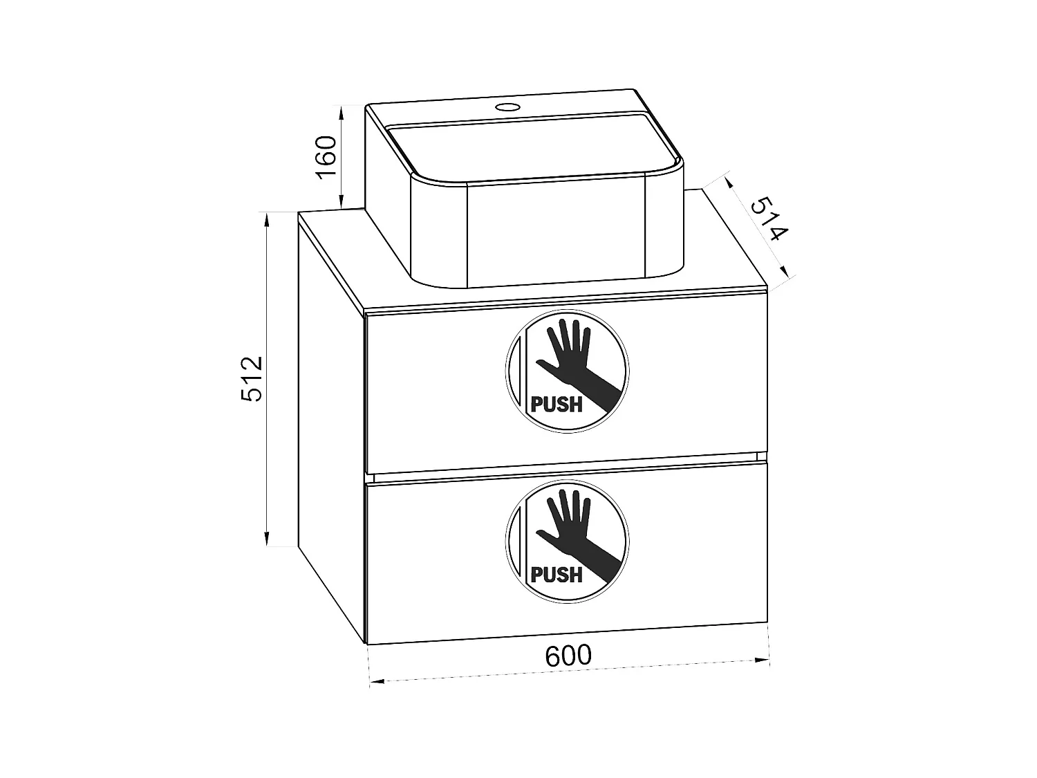 2-tlg. Waschplatz Waschtisch Lendas S Schublade