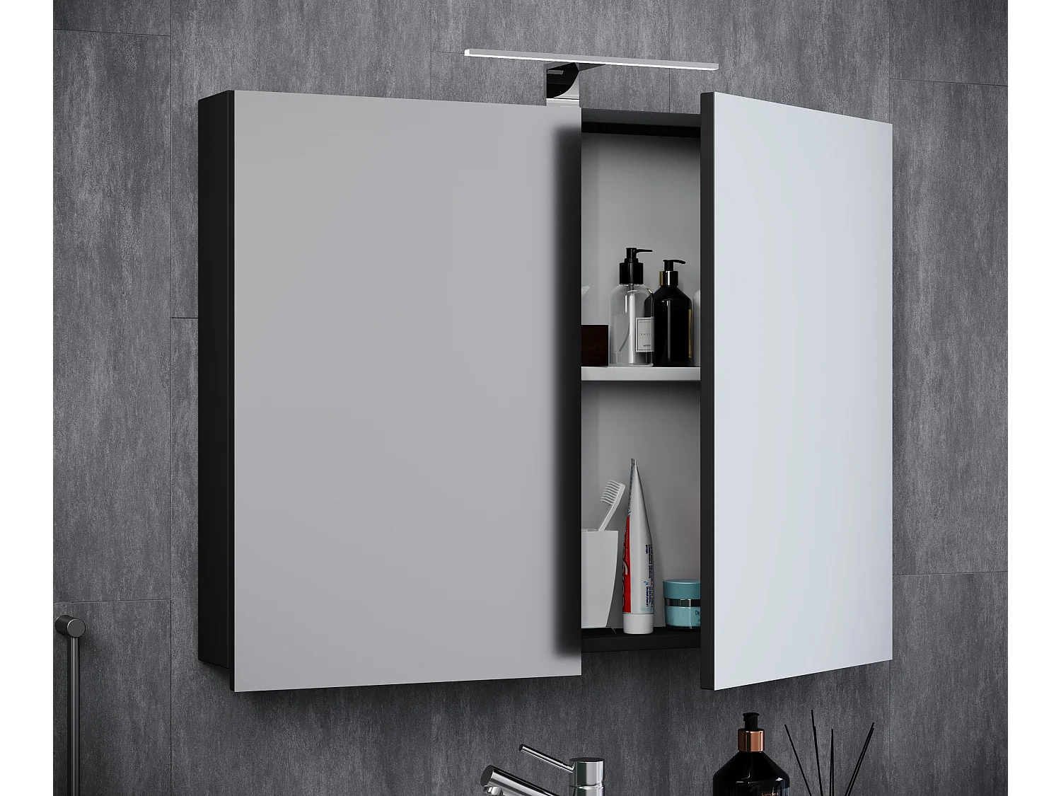 Bathroom furniture Mirror cabinet Badinos Black 0