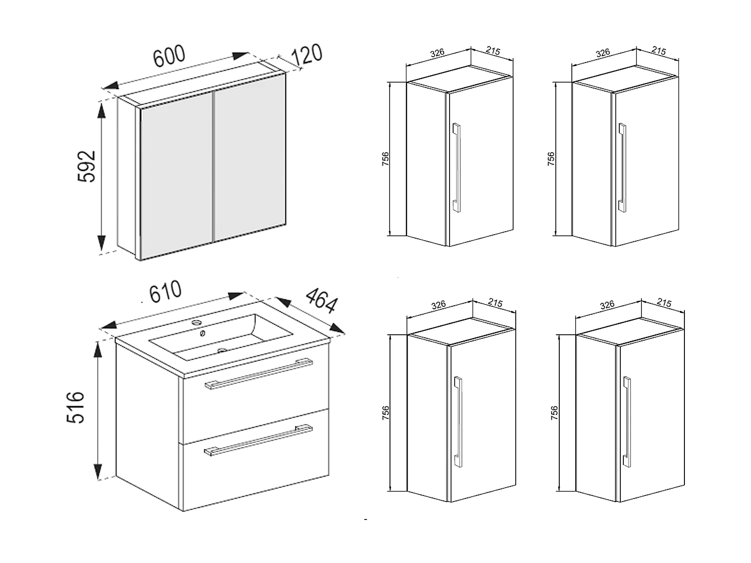 5 pcs. lavabo Badinos SC