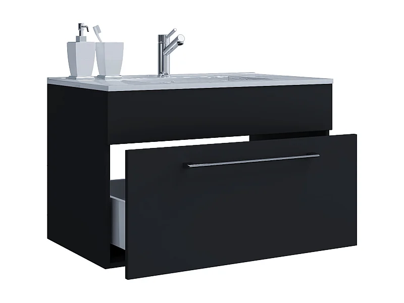 Bathroom furniture washbasin Badinos Black H. 50 x W. 80 x D. 46 cm