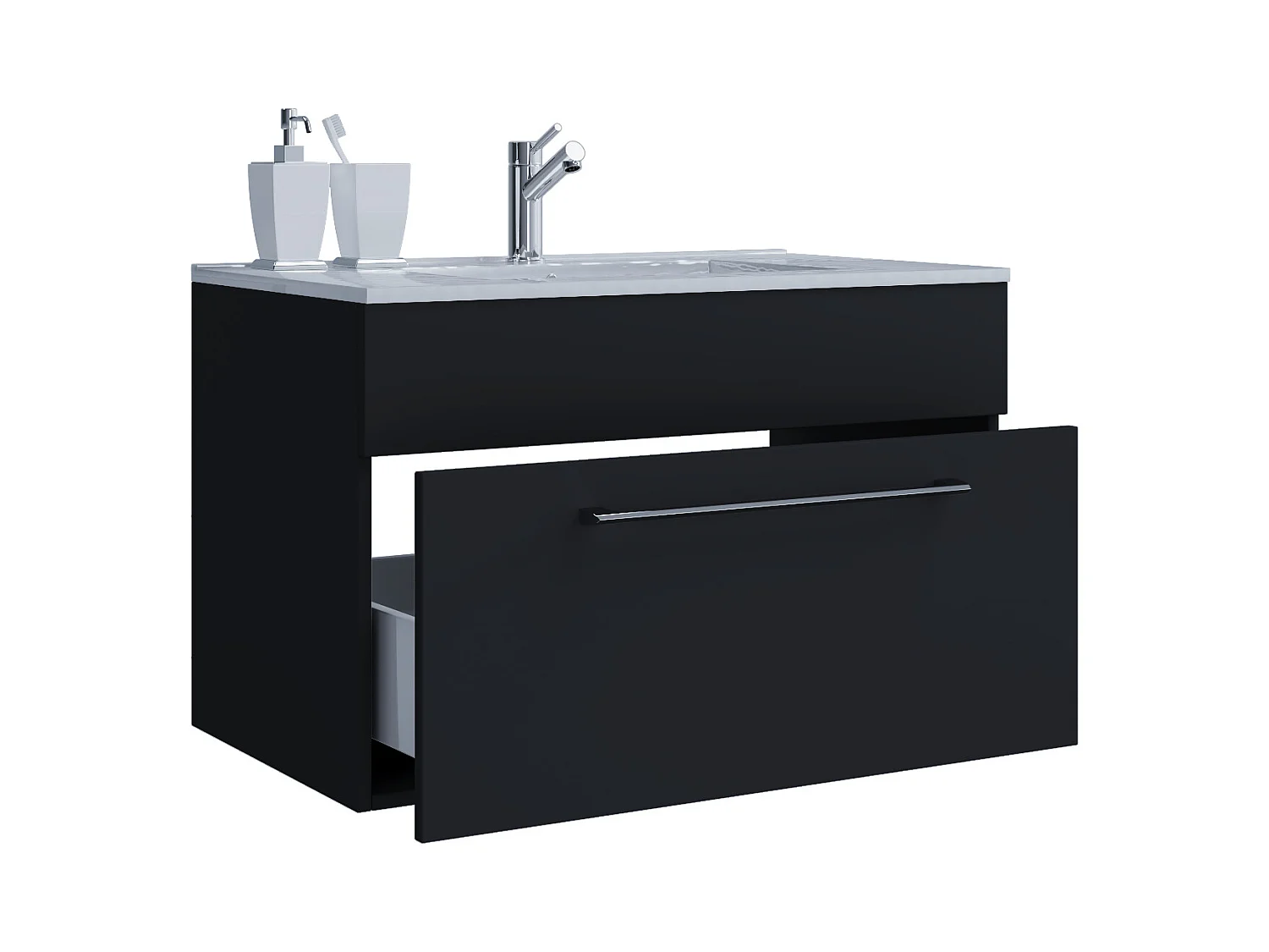 Bathroom furniture washbasin Badinos Black H. 50 x W. 80 x D. 46 cm