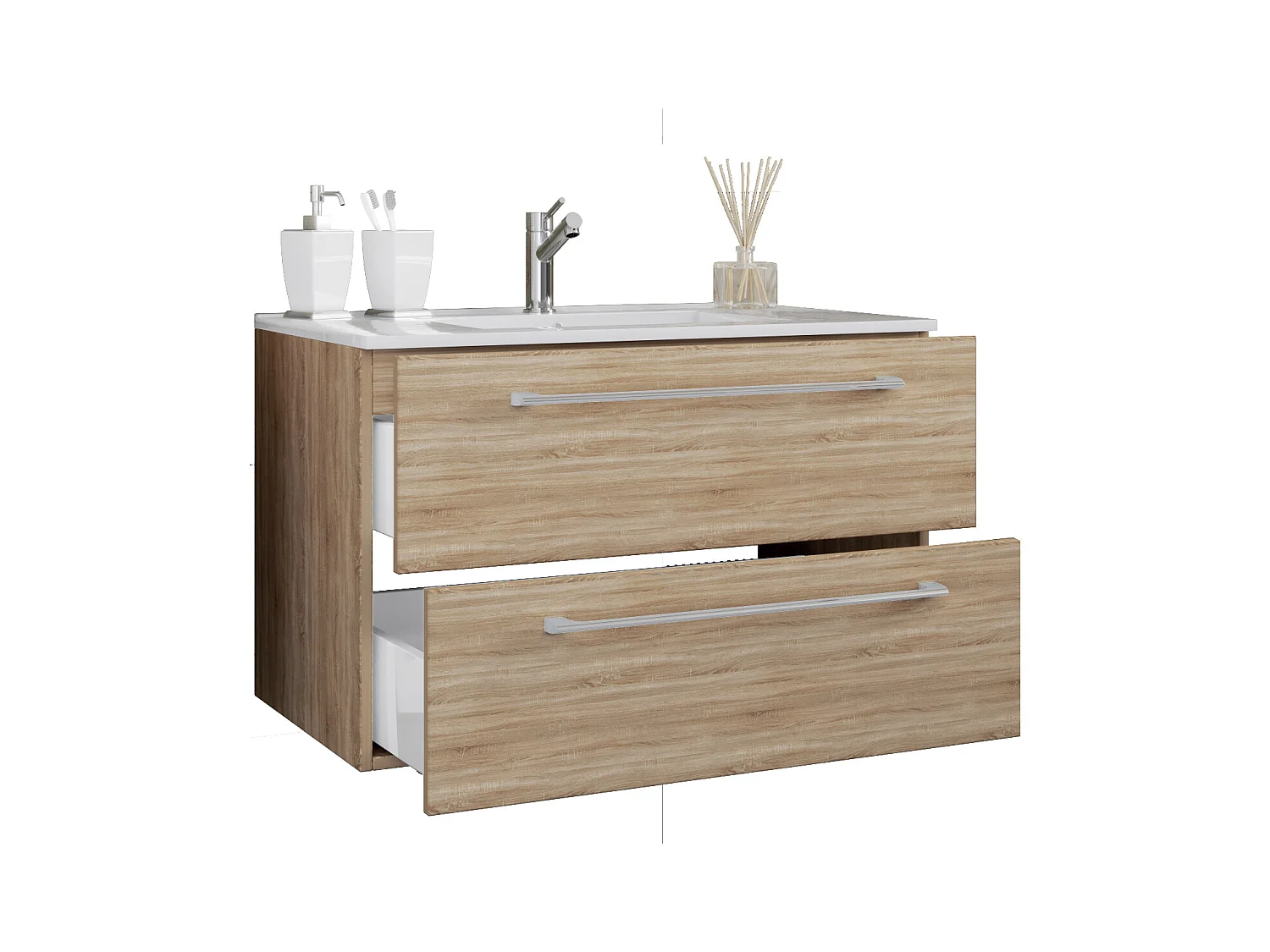 2-tlg. Waschplatz Waschtisch Badinos 2 Schublade