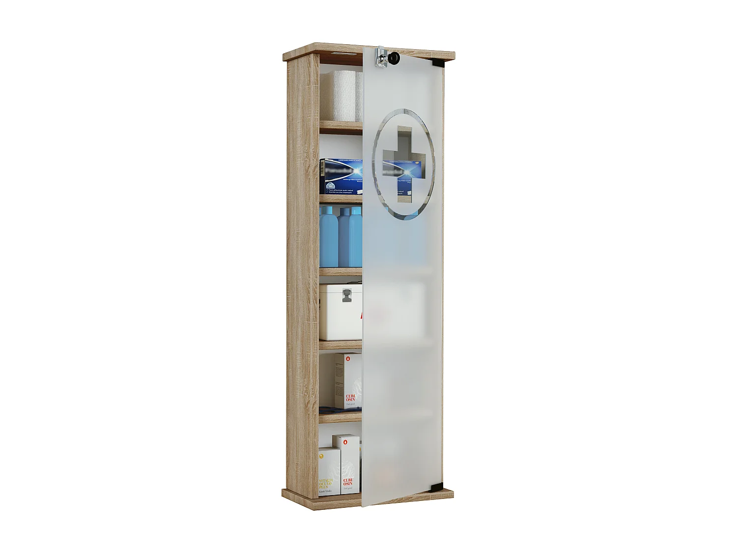 Medical cabinet Gusal Sonoma Oak H. 92 x W. 31 x D. 18 cm