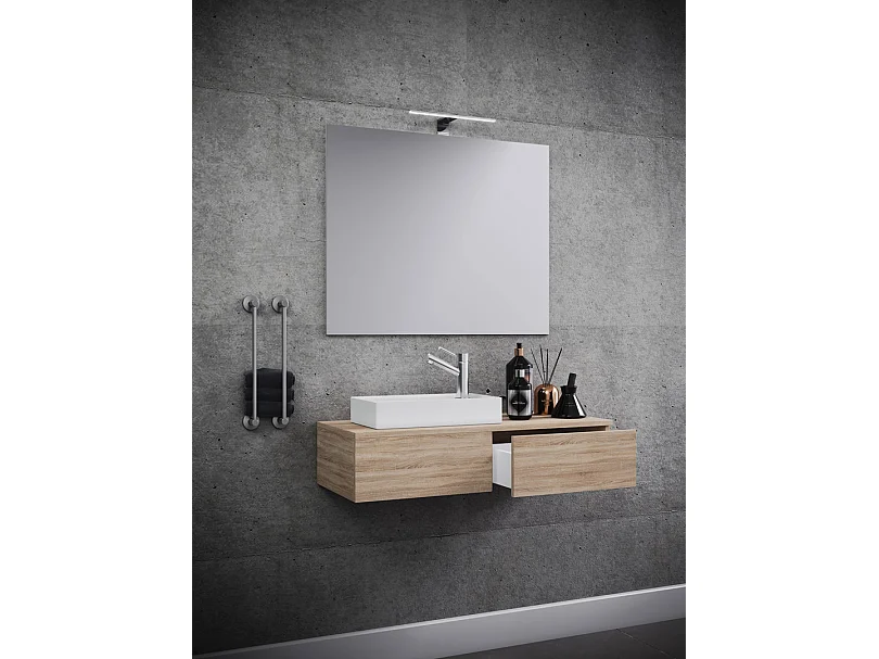 Lavatório de móveis de banheiro Gudas Carvalho Sonoma (Sägerau) A. 70 x 85 x P. 35 cm