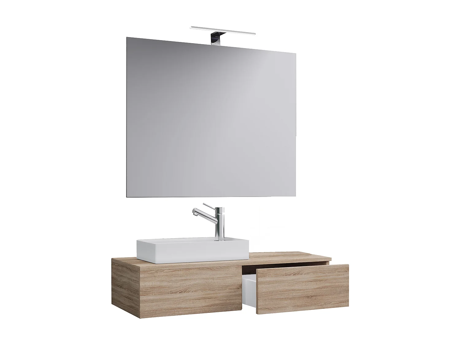 Lavatório de móveis de banheiro Gudas Carvalho Sonoma (Sägerau) A. 70 x 85 x P. 35 cm