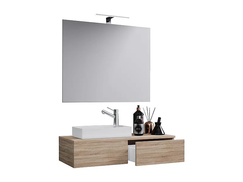 Bathroom furniture washbasin Gudas Sonoma oak (Sägerau) H. 70 x 85 x D. 35 cm