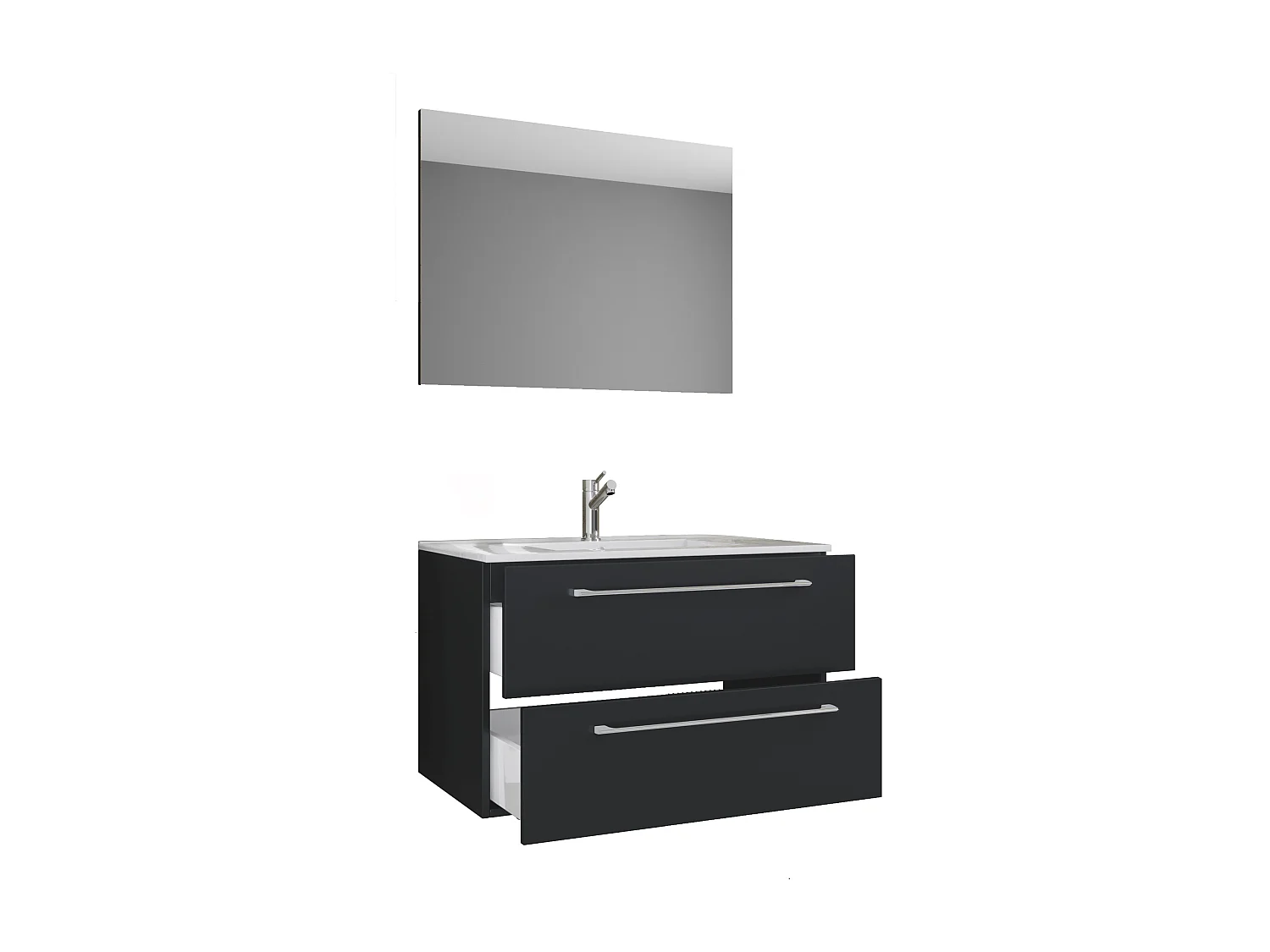 Bathroom furniture washbasin Badinos Black H. 107 x W. 80 x D. 46 cm