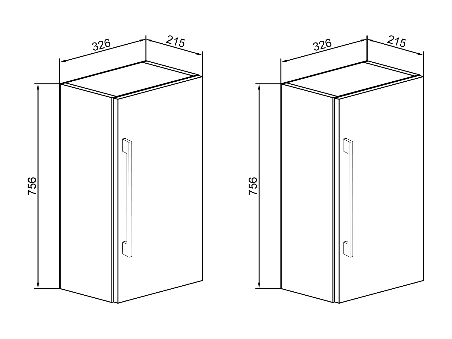 Bathroom furniture high cabinet Badinos White H. 150 x W. 33 x D. 22 cm