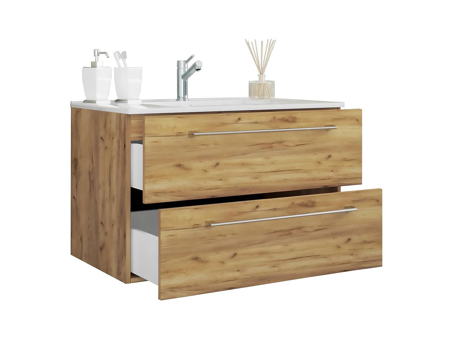 2-tlg. Waschplatz Waschtisch Badinos 2 Schublade