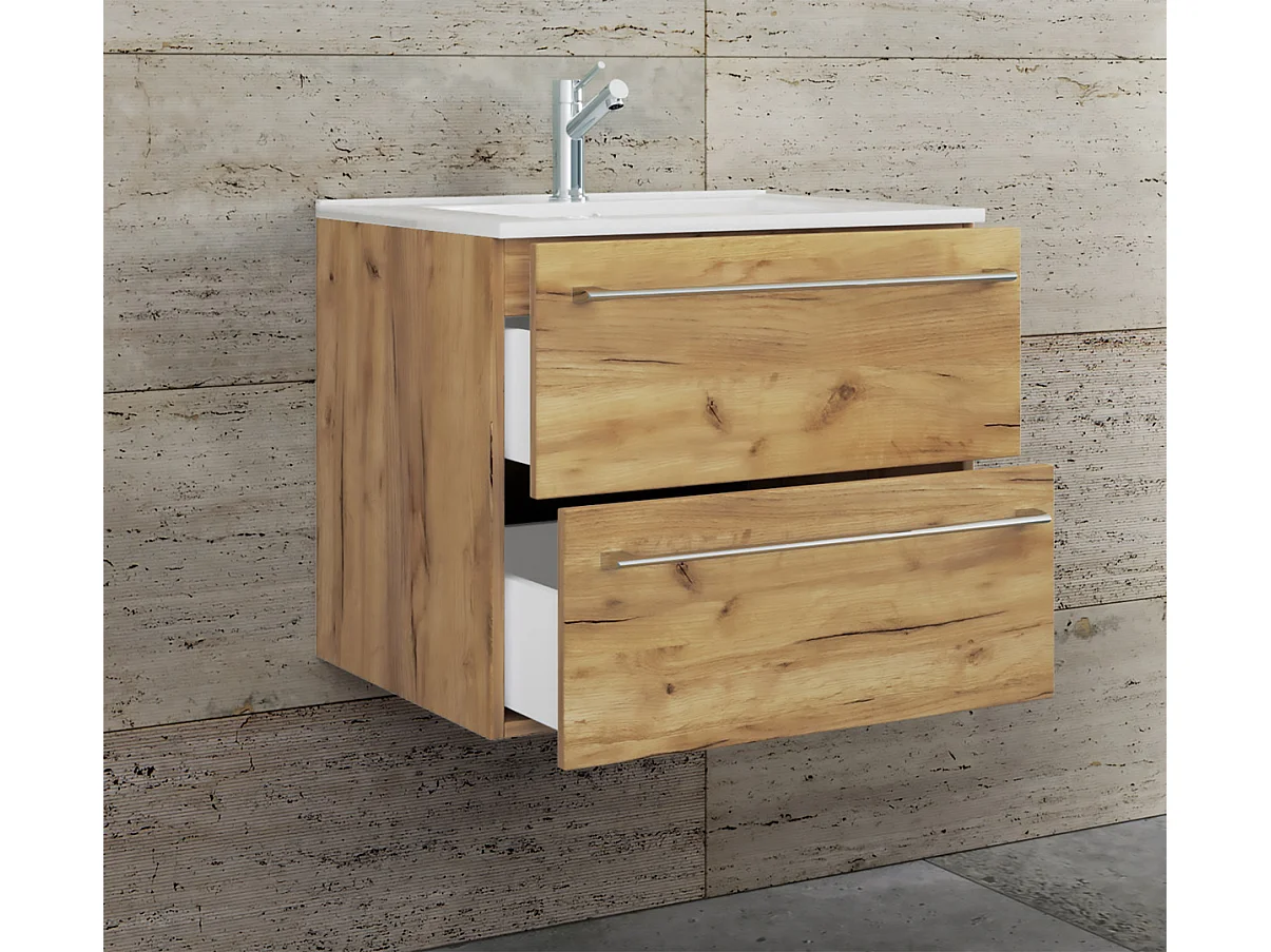 Bathroom furniture washbasin Badinos Honey oak H. 52 x W. 60 x D. 46 cm