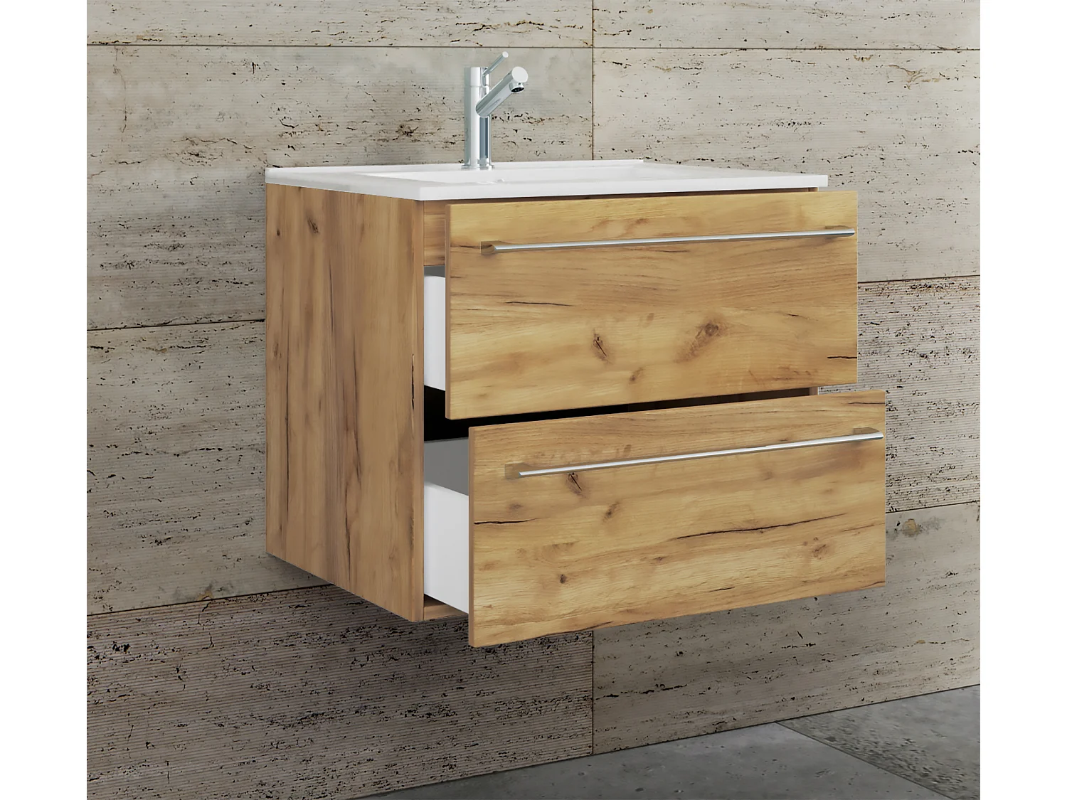 Bathroom furniture washbasin Badinos Honey oak H. 52 x W. 60 x D. 46 cm