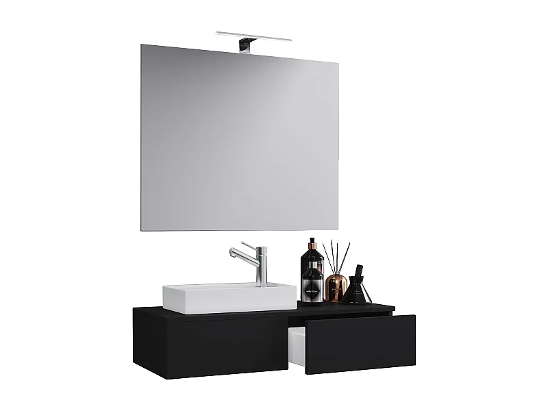 Bathroom furniture washbasin Gudas Black H. 70 x 85 x D. 35 cm