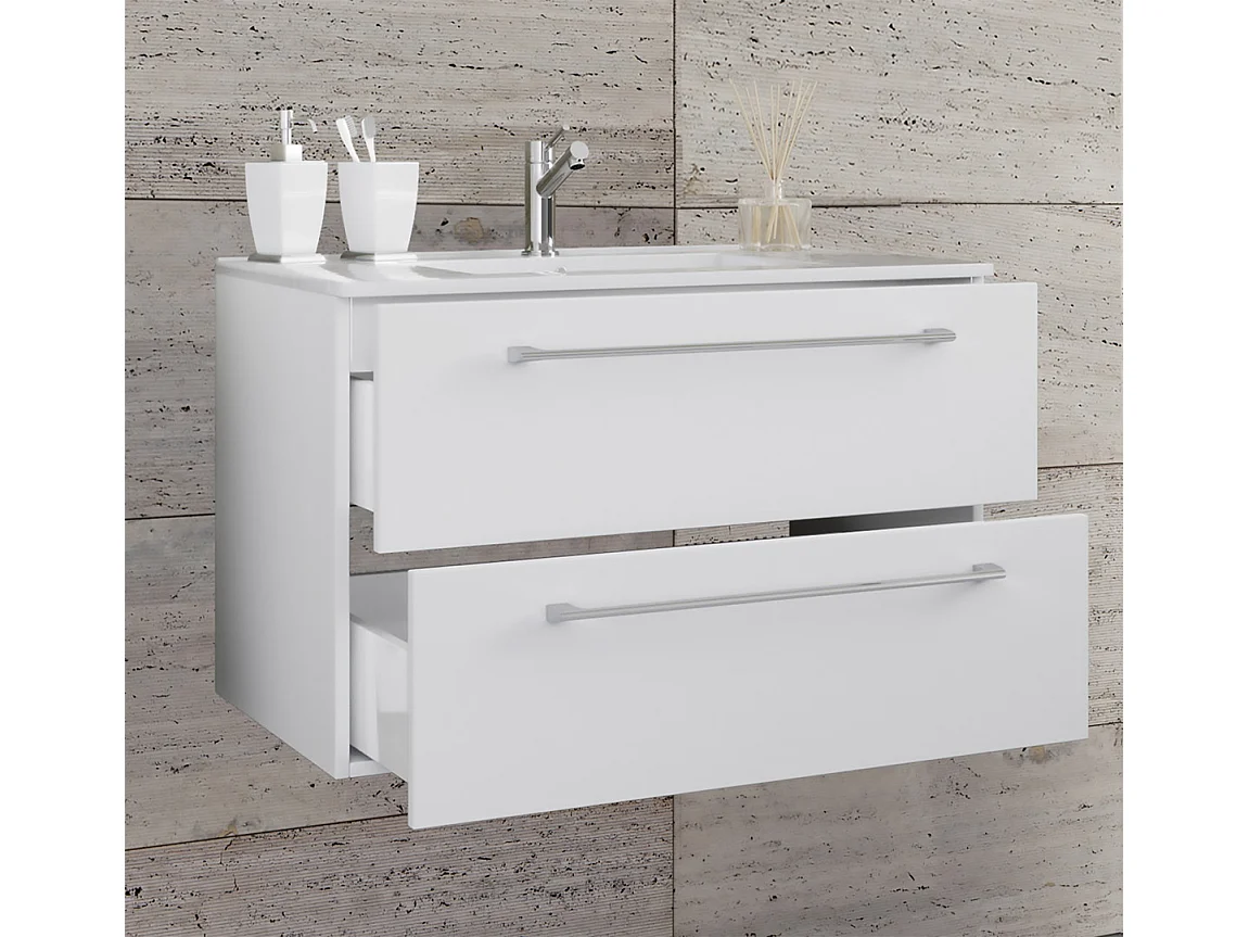 Bathroom furniture washbasin Badinos White H. 52 x W. 80 x D. 46 cm