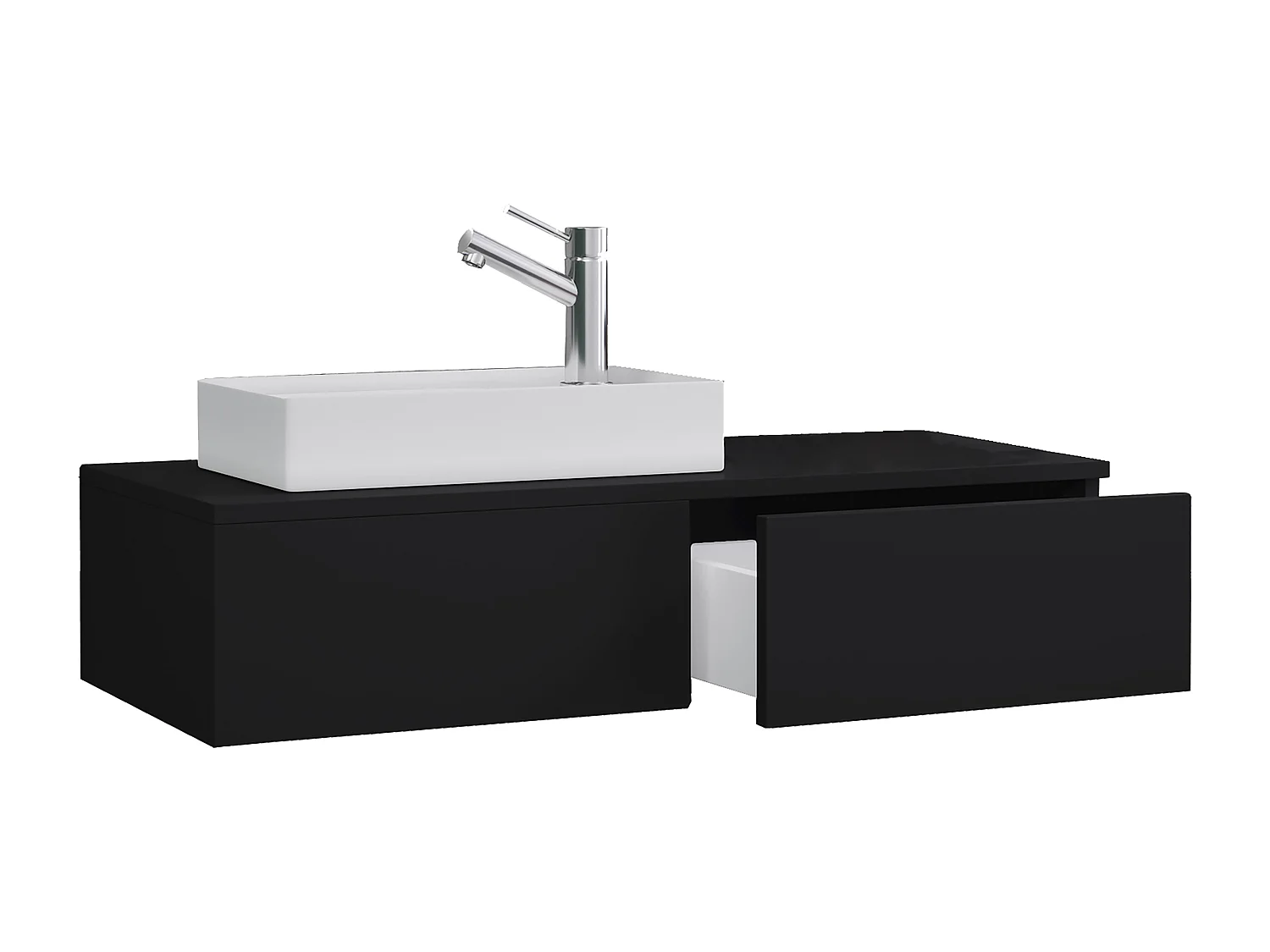 Bathroom furniture washbasin Gudas Black H. 19 x W. 85 x D. 35 cm
