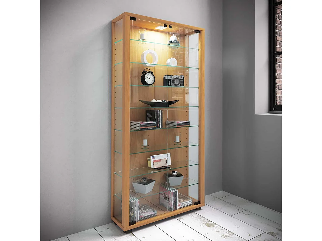 Holz Glas Stand Vitrine Sammelvitrine Lumo Maxi