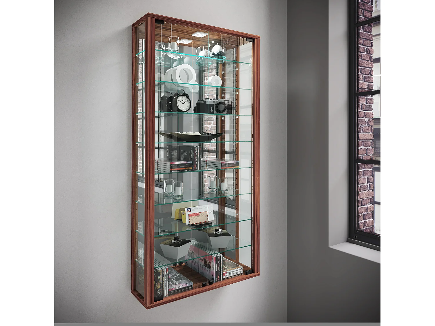 Wall display cabinet Vitrosa Nuts H. 115 x W. 59 x D. 18 cm