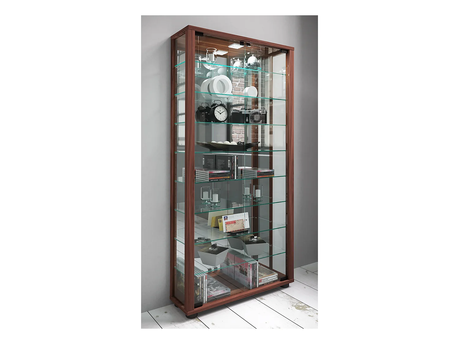 Armário em pé Lumo Nozes A. 115 x L. 59 x P. 18 cm