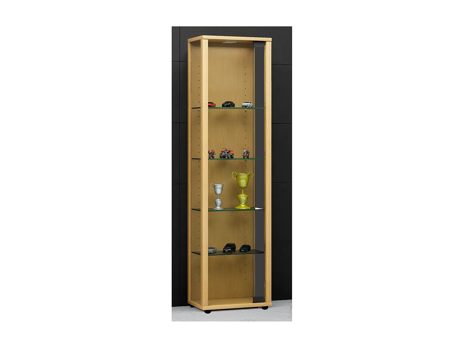Holz Glas Stand Vitrine Sammelvitrine Edana Mini