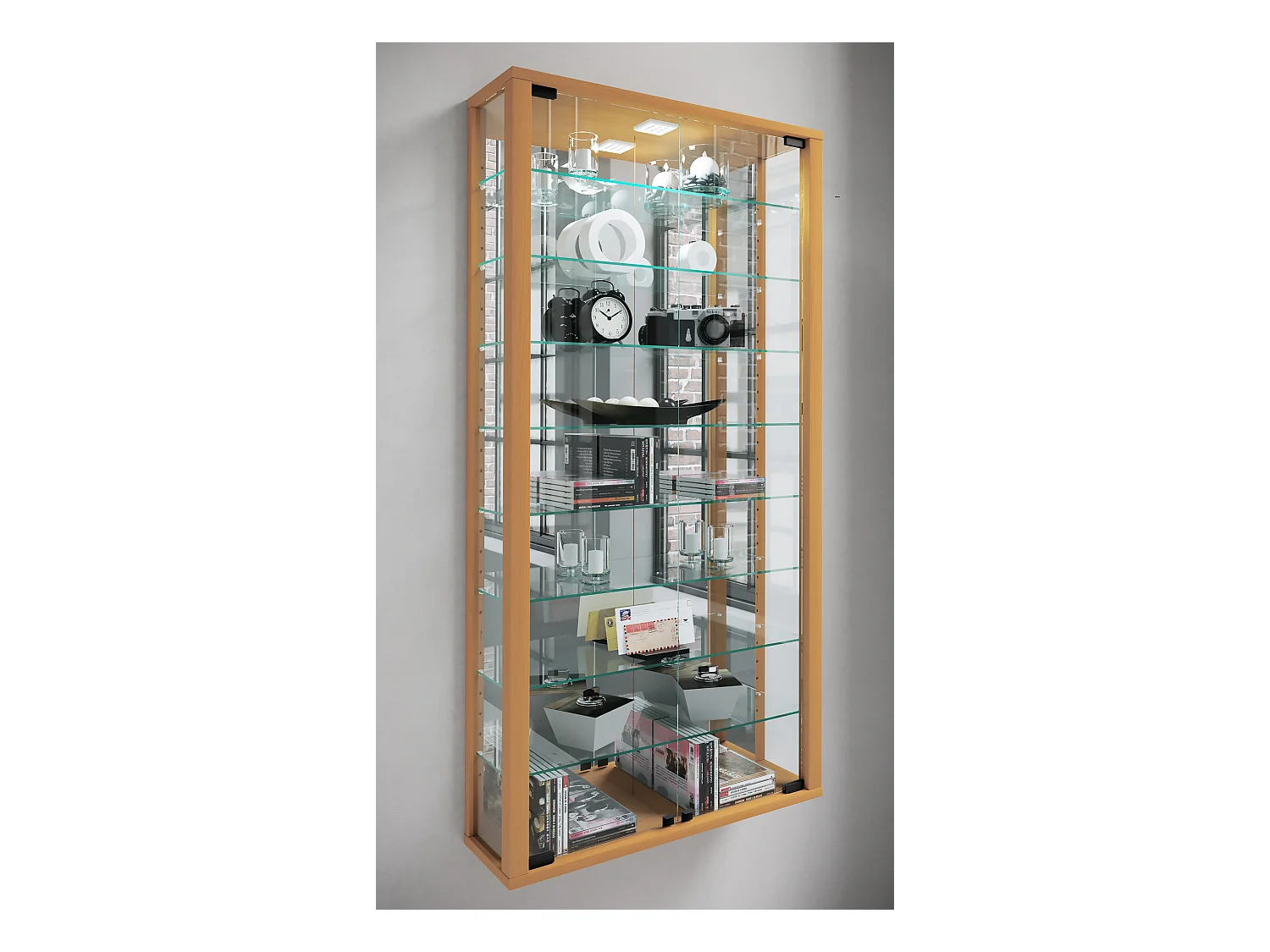 Wall display cabinet Vitrosa Book H. 115 x W. 59 x D. 18 cm