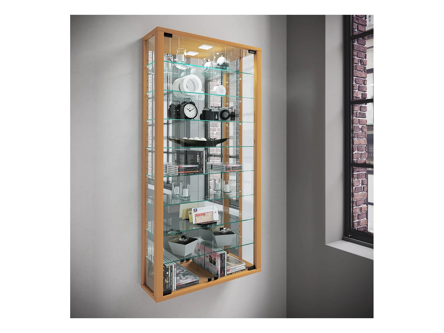 Wall display cabinet Vitrosa Book H. 115 x W. 59 x D. 18 cm