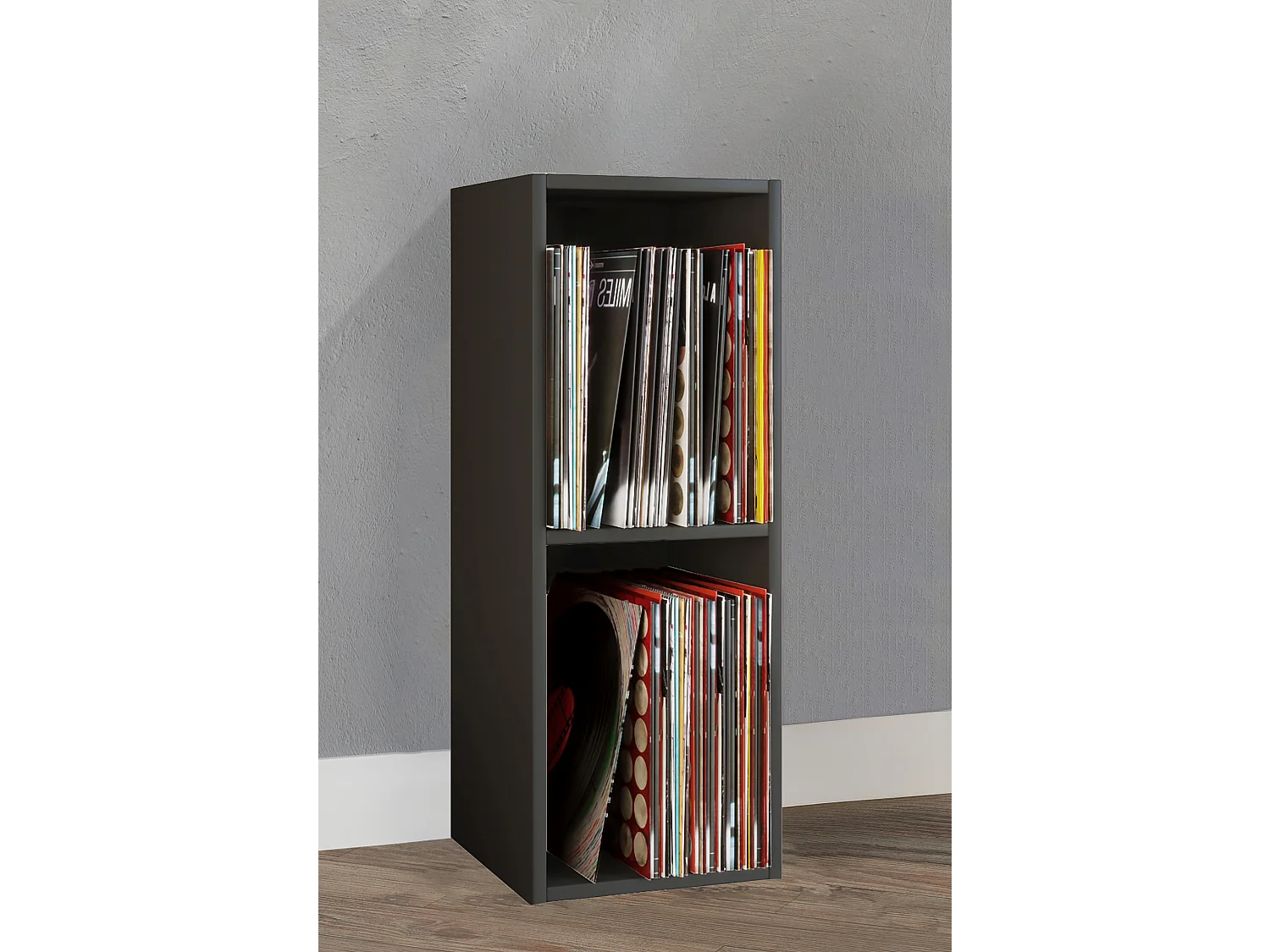 Holz Schallplatten LP Stand Regal Platto 2fach