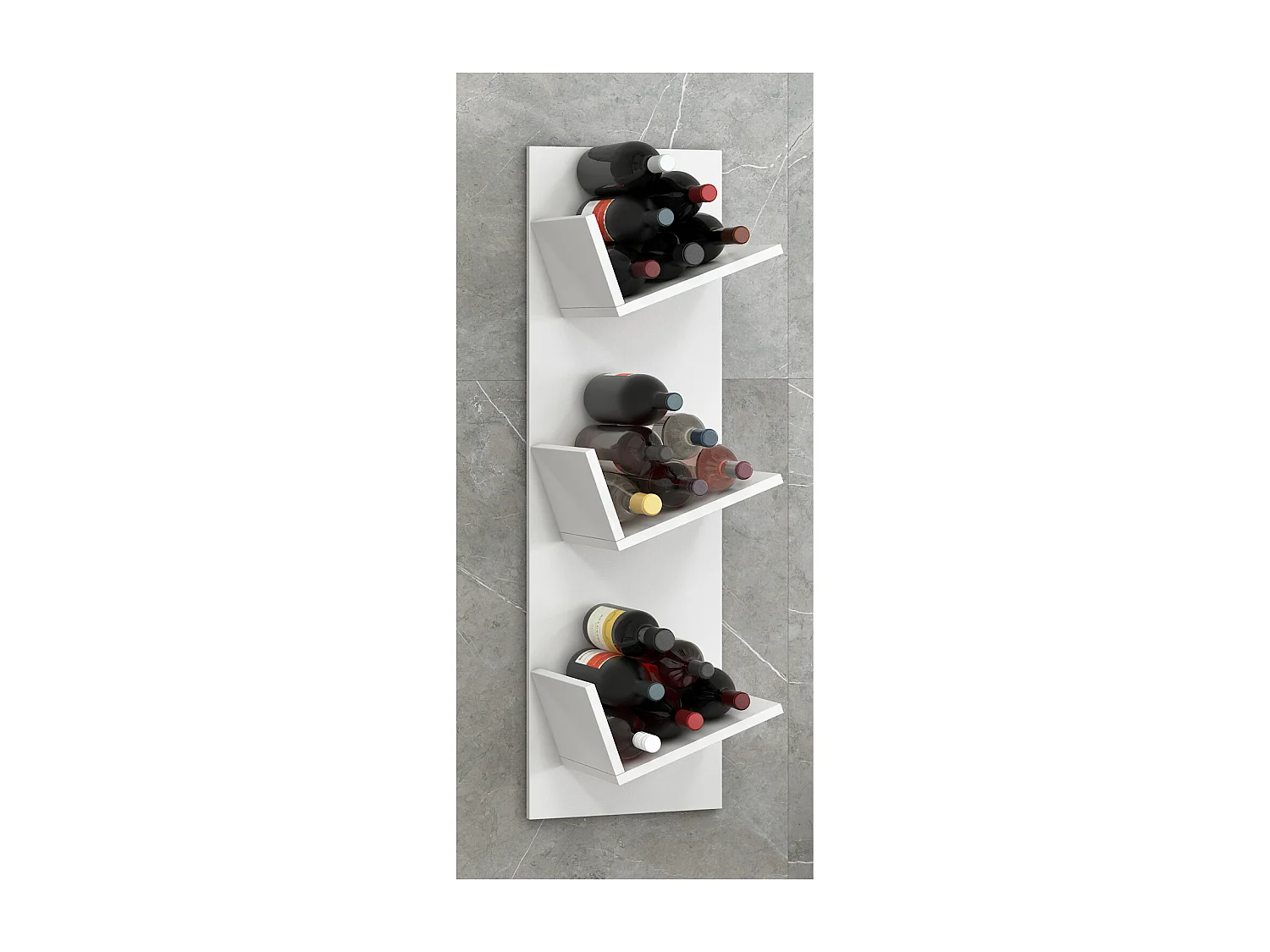 Wall Rack Vinosi White H. 106 x W. 33 x D. 26 cm