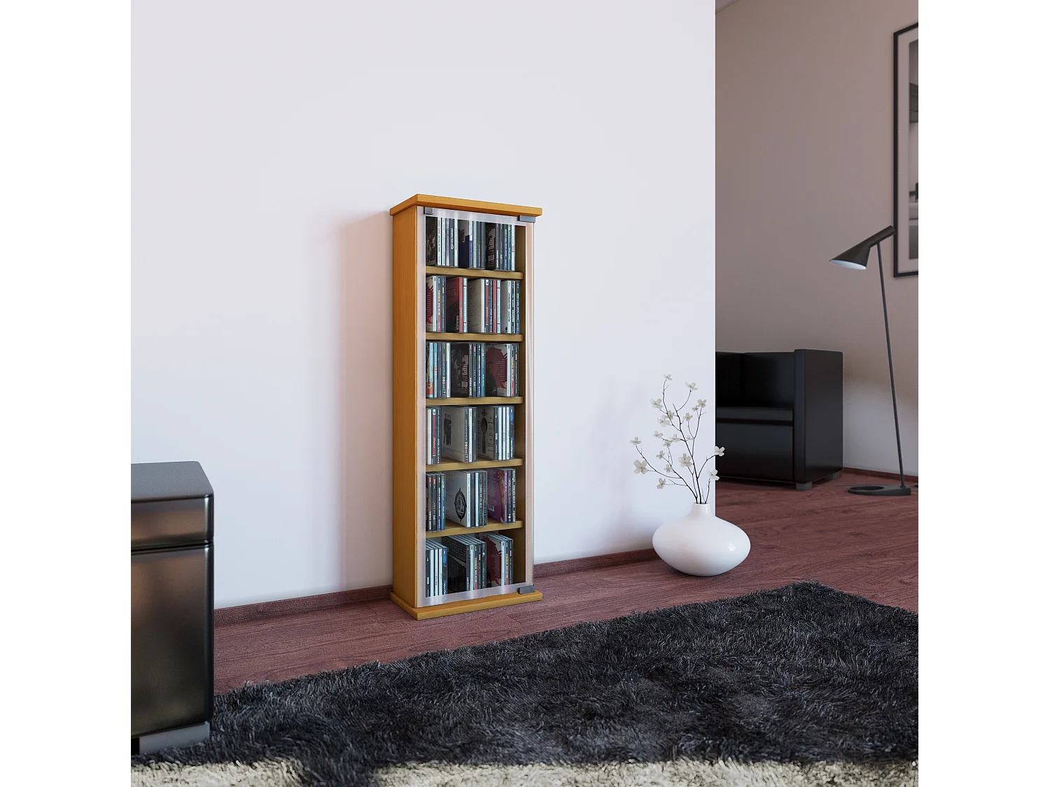 CD / DVD Media Shelf Classic Book H. 92 x W. 31 x D. 18 cm