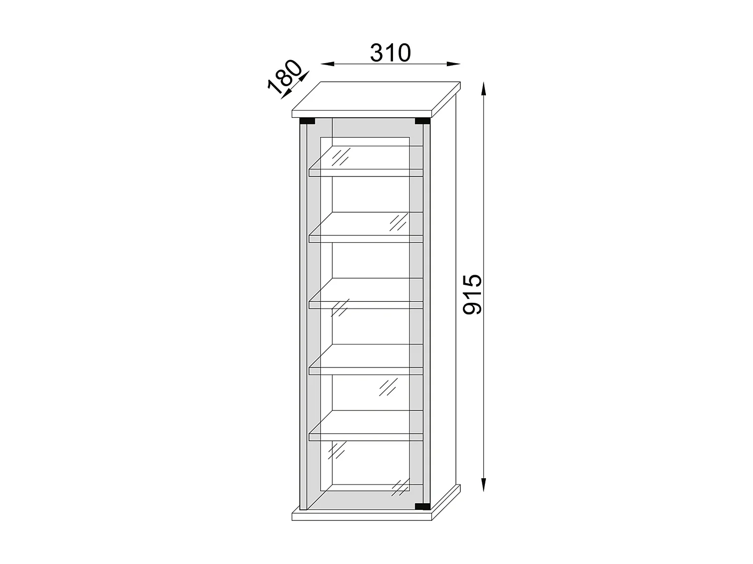 CD / DVD Media Shelf Classic Book H. 92 x W. 31 x D. 18 cm