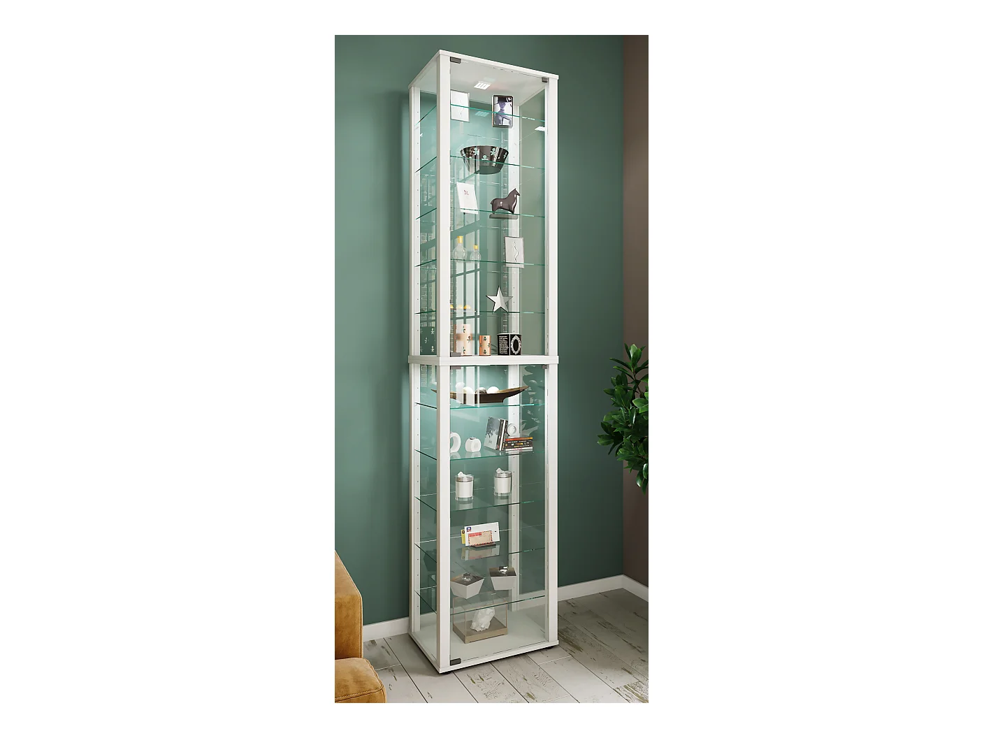 Standing cabinet Kavisa White H. 227 x W. 50 x D. 38 cm