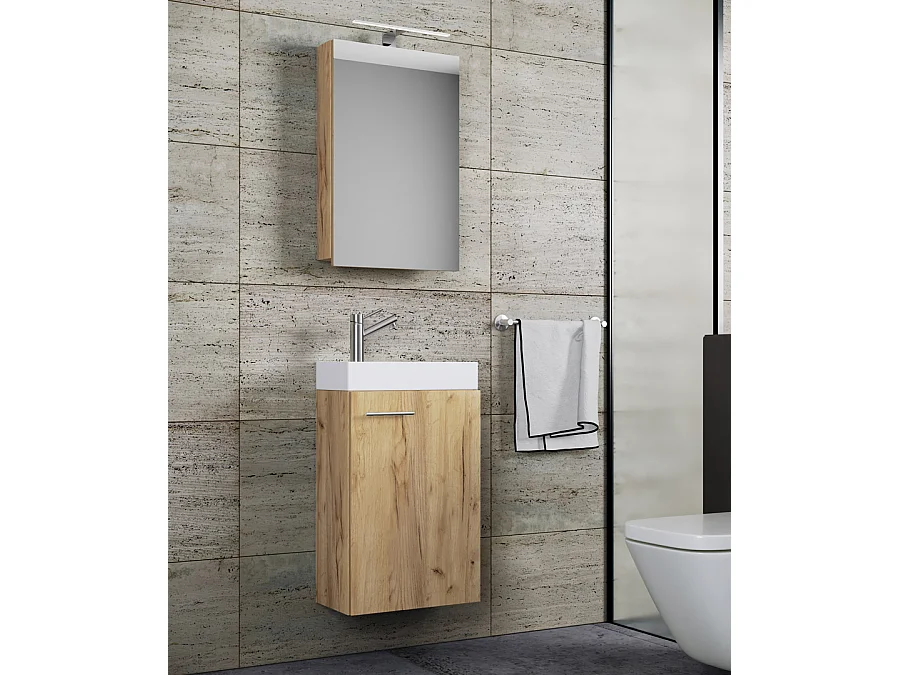 3-tlg Gäste WC Waschplatz Waschtisch Slito Schrank