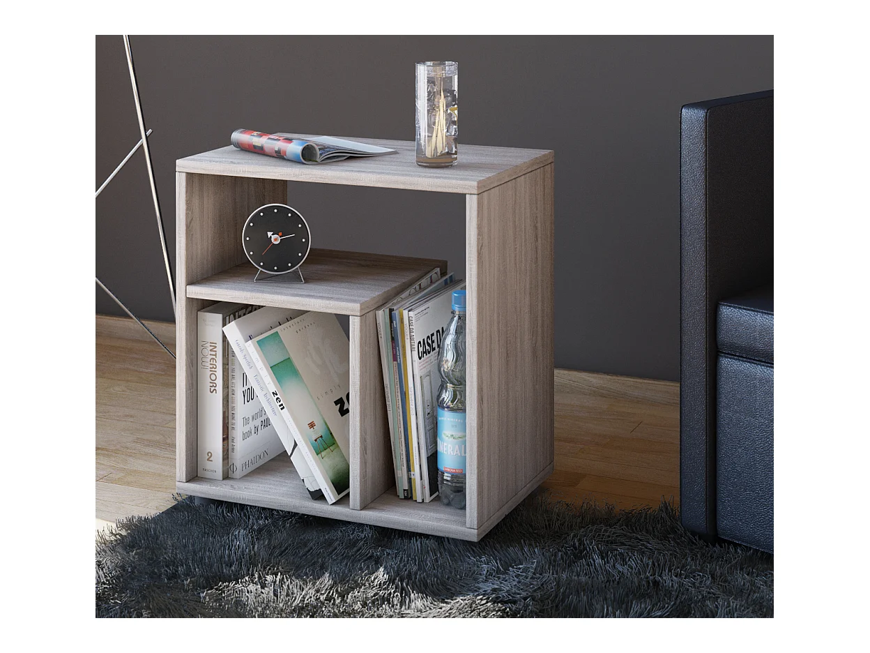 Side table & coffee table Zeito Sonoma oak (Sägerau) H. 55 x W. 50 x D. 30 cm