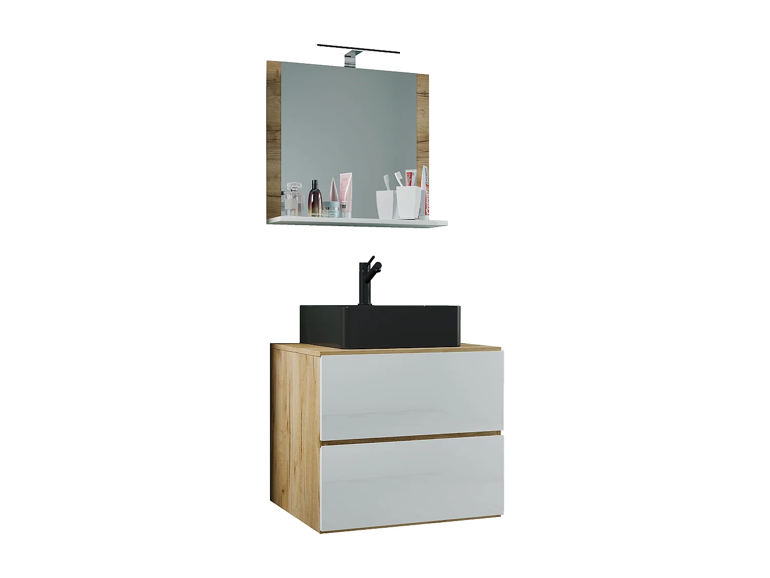 3-tlg Waschtisch Badmöbel Lendas 60 cm M Schublade