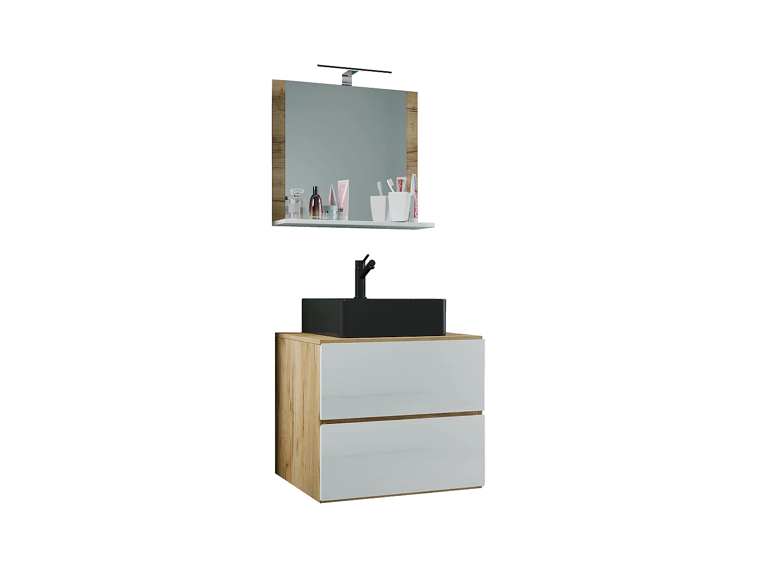 3-tlg Waschtisch Badmöbel Lendas 60 cm M Schublade