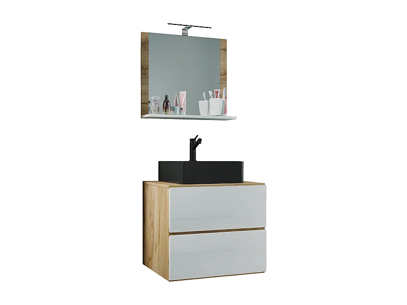 3-tlg Waschtisch Badmöbel Lendas 60 cm M Schublade