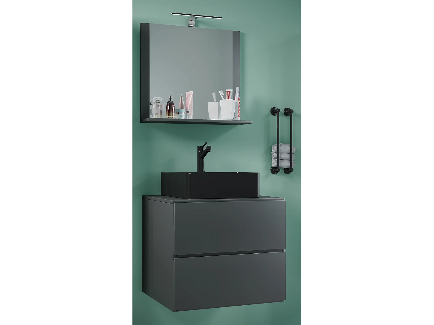 3-tlg Waschtisch Badmöbel Lendas 60 cm M Schublade