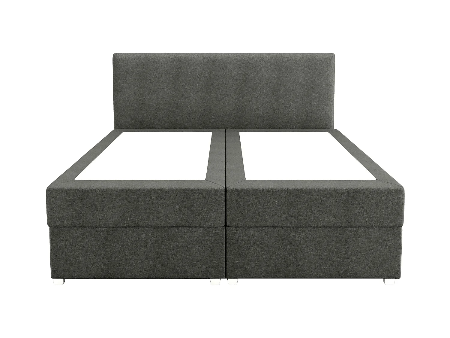 Ensemble complet boxspring tête de lit + sommier + matelas + surmatelas - 160 x 200 cm - Tissu - Anthracite - ONAN de YSMÉE