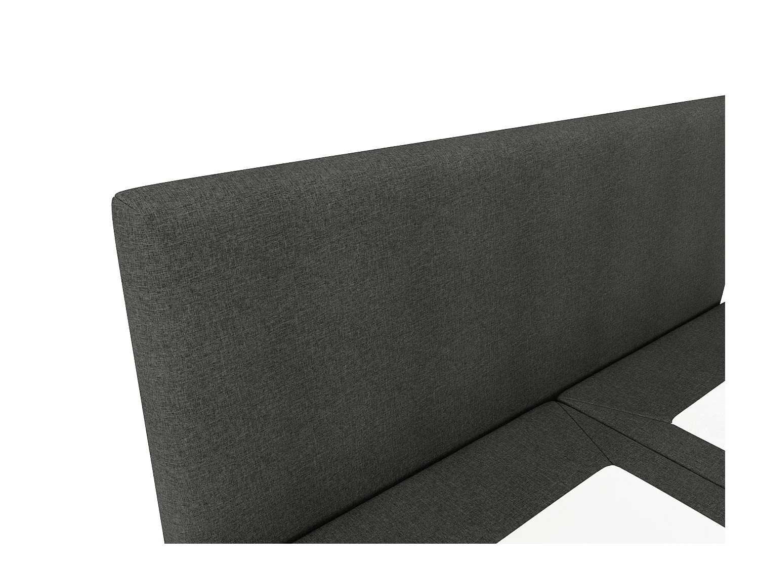 Ensemble complet boxspring tête de lit + sommier + matelas + surmatelas - 160 x 200 cm - Tissu - Anthracite - ONAN de YSMÉE