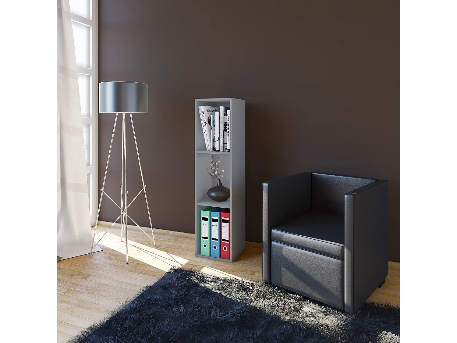 Estante Mendas Cinza A. 107 x L. 34 x P. 30 cm