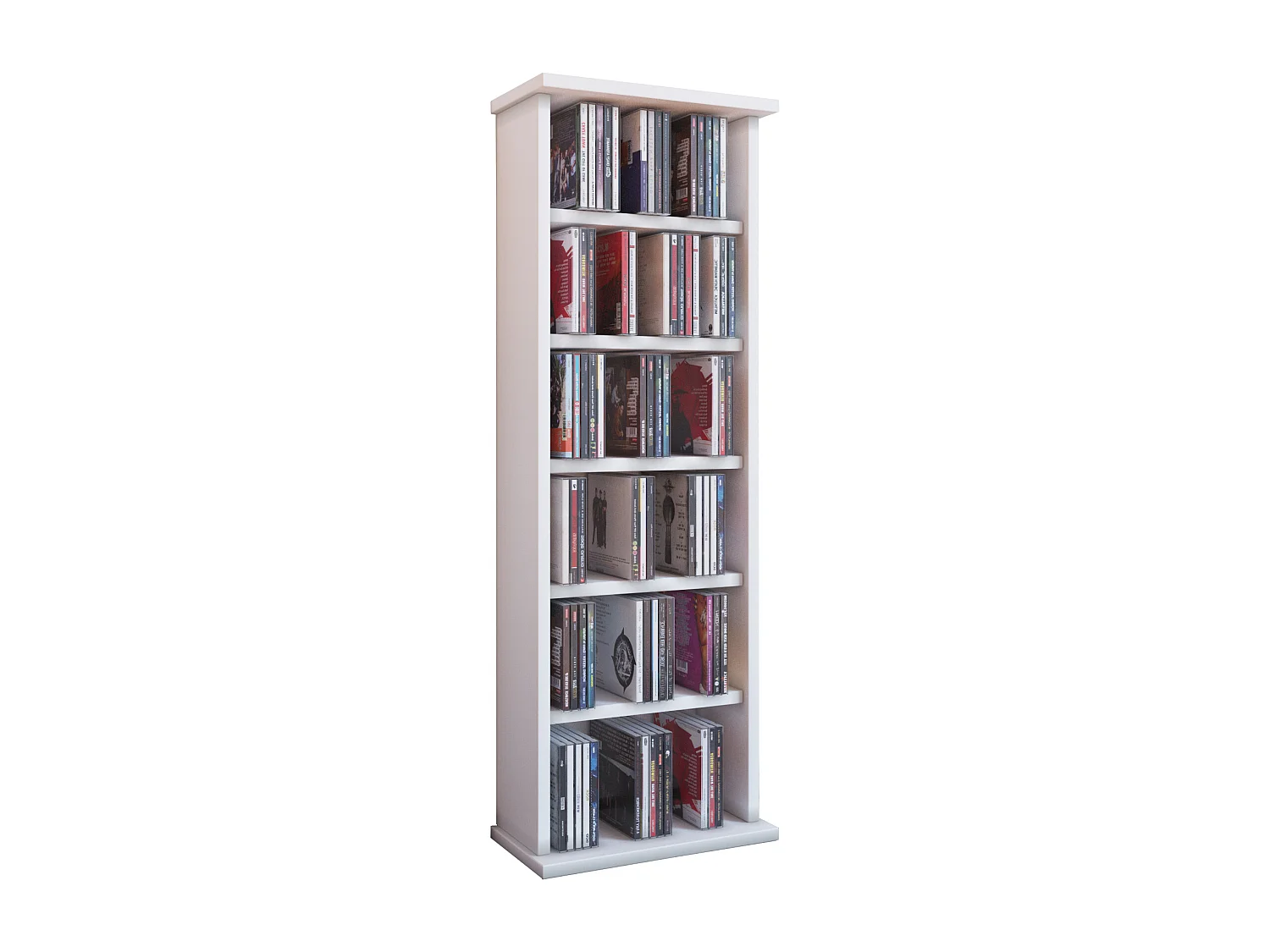 CD / DVD Media Shelf Vostan White H. 92 x W. 31 x D. 18 cm