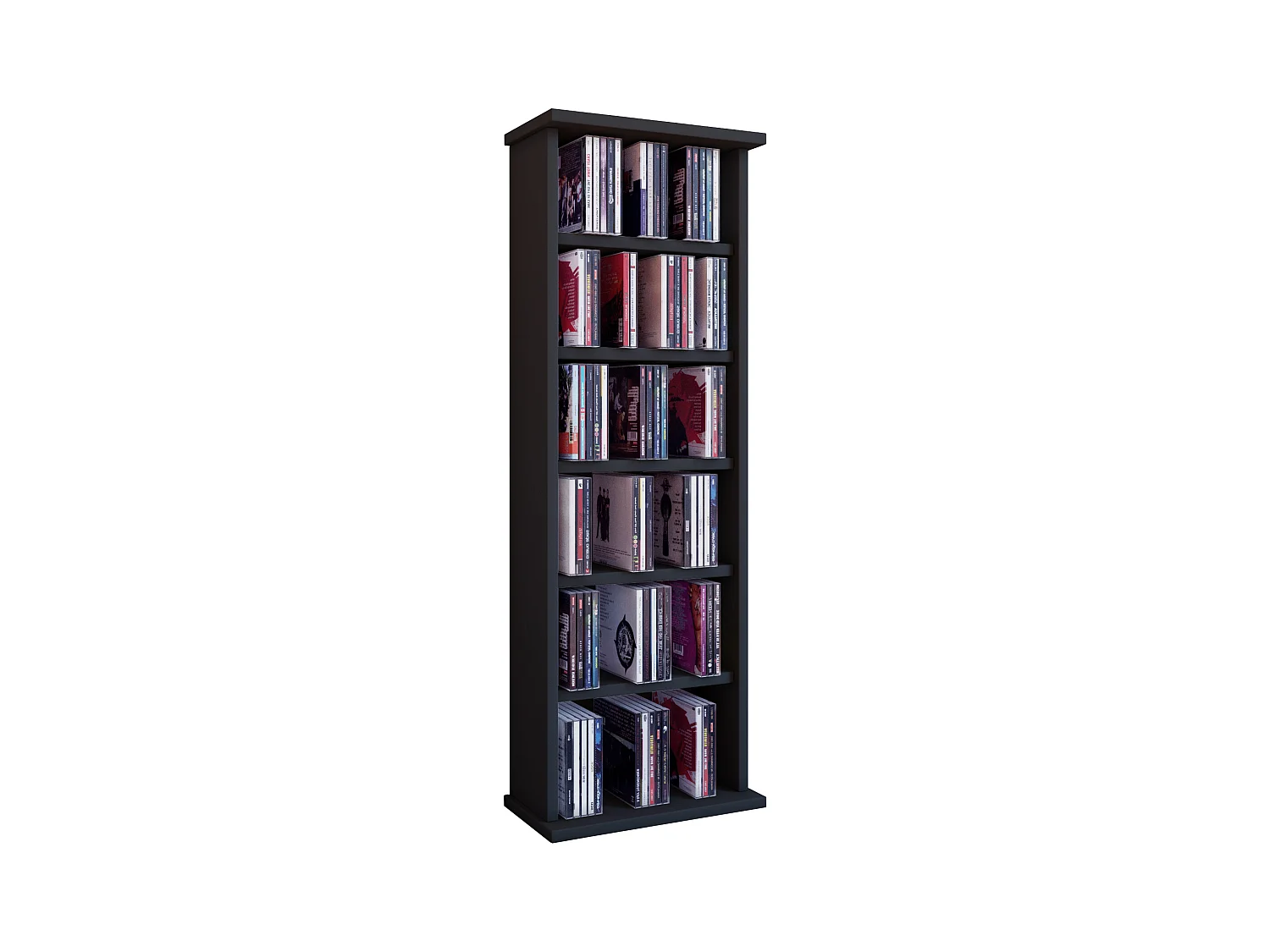CD / DVD Media Shelf Vostan Black H. 92 x W. 31 x D. 18 cm