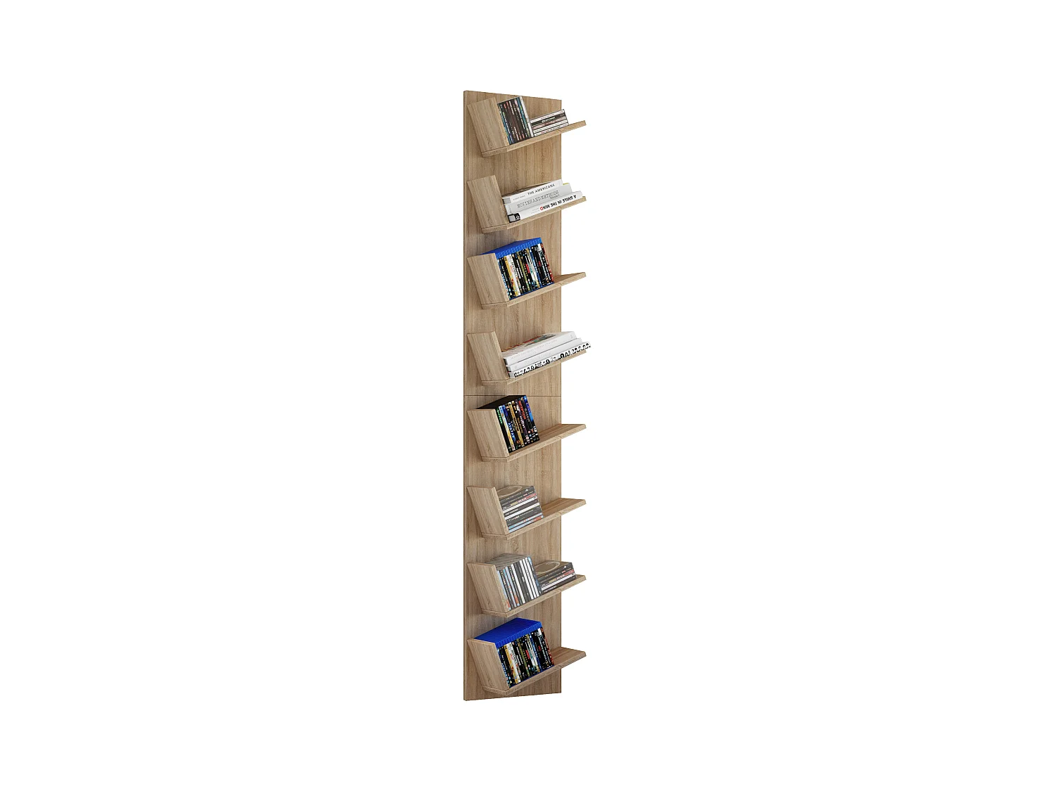 Wall Rack Lansi Sonoma oak (Sägerau) H. 180 x W. 33 x D. 16 cm