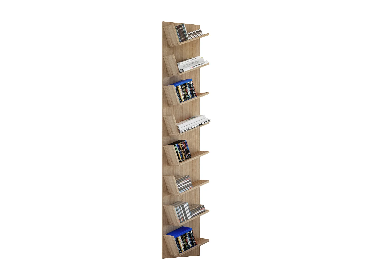 Wall Rack Lansi Sonoma oak (Sägerau) H. 180 x W. 33 x D. 16 cm