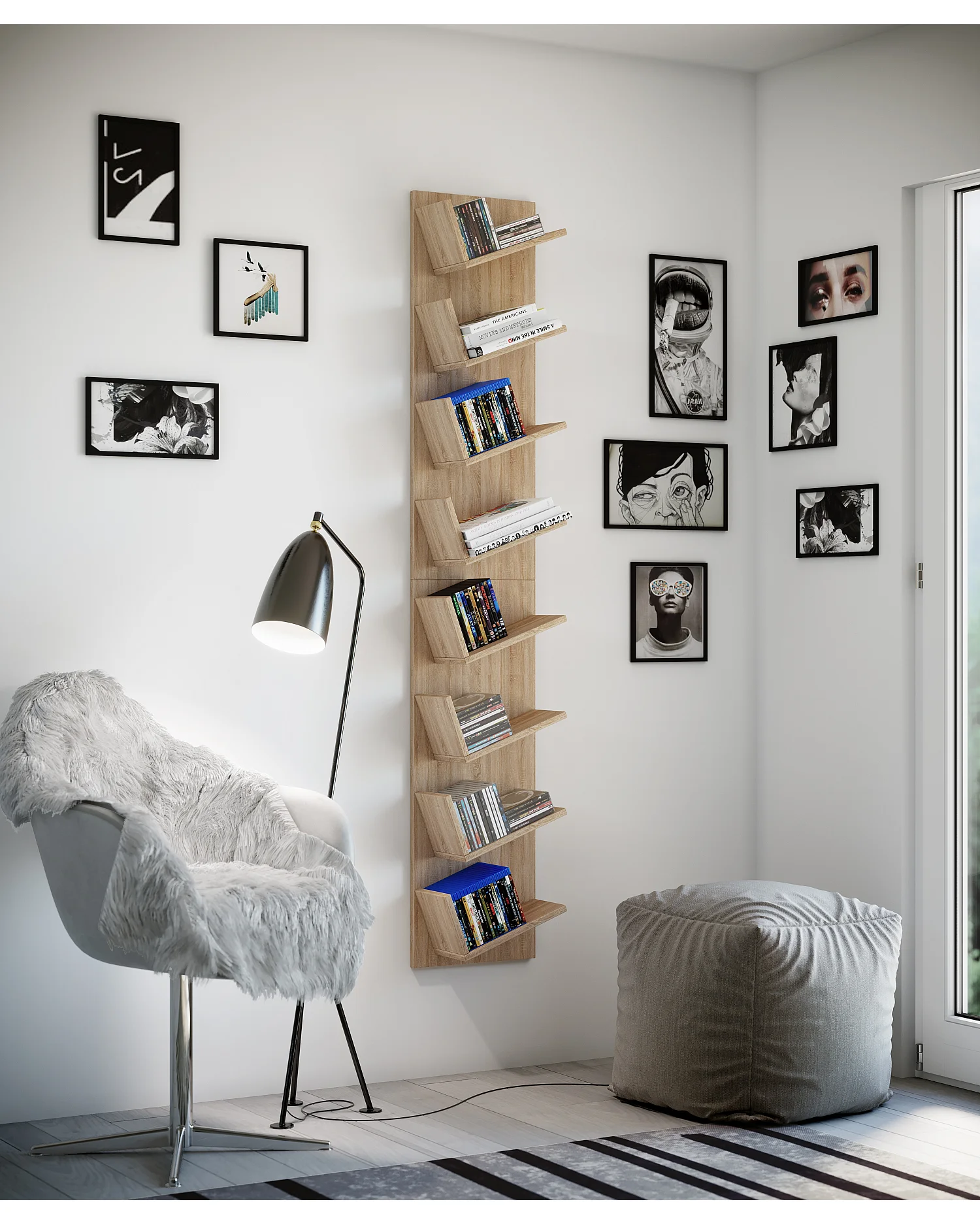 Scaffale di legno della parete dello scaffale di appendere il ripiano LansiXL