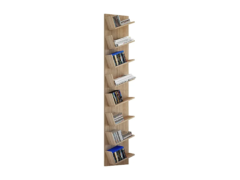 Wall Rack Lansi Sonoma oak (Sägerau) H. 180 x W. 33 x D. 16 cm