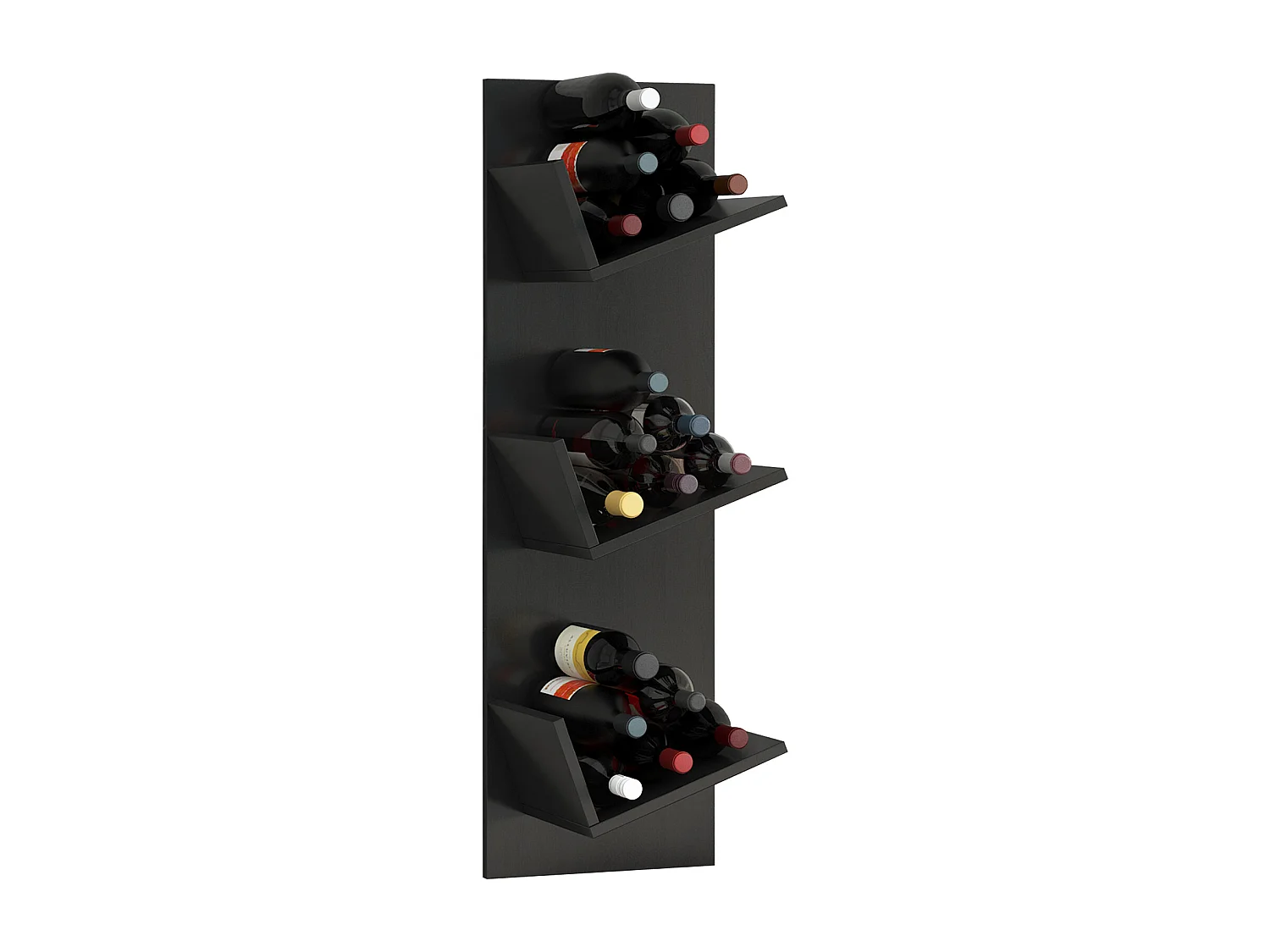 Wall Rack Vinosi Black H. 106 x W. 33 x D. 26 cm