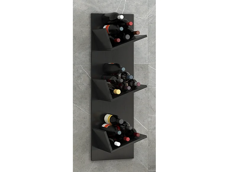 Wall Rack Vinosi Black H. 106 x W. 33 x D. 26 cm