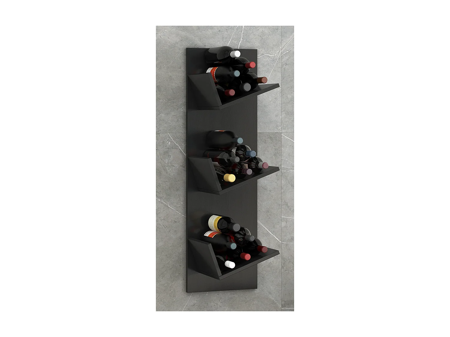 Wall Rack Vinosi Black H. 106 x W. 33 x D. 26 cm