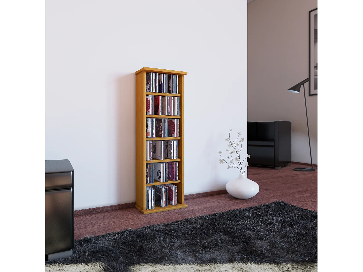 Holz CD DVD Stand Regal Schrank Ständer Vostan