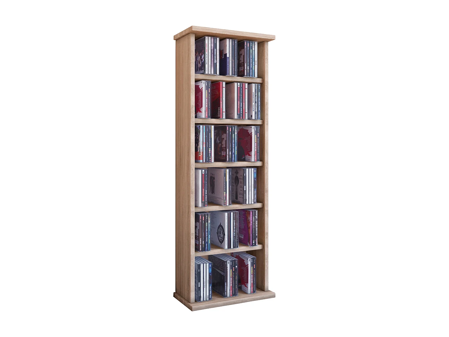 CD / DVD Media Shelf Vostan Sonoma oak (Sägerau) H. 92 x W. 31 x D. 18 cm