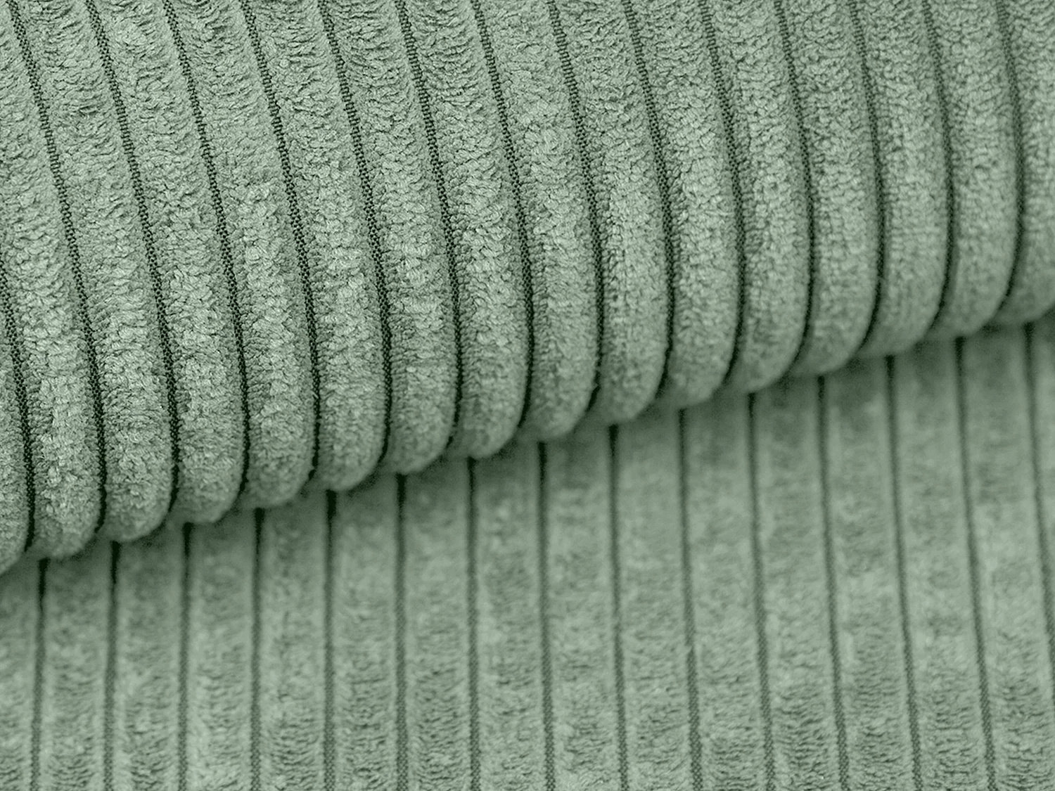 Schlafsofa 4-Sitzer - Cord - Mandelgrün - AMELIA